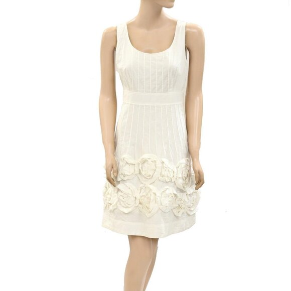 Frances Valentine Dresses & Skirts - FRANCES VALENTINE Ribbon Mini Dress Floral Patchwork Sleeveless White XS 274591